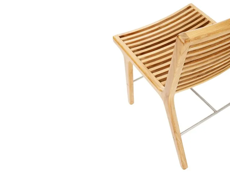 Sibast RIB matstol, teak - rostfritt stål