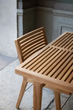 Sibast RIB matstol, teak - rostfritt stål