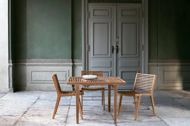 Sibast RIB matstol, teak - rostfritt stål