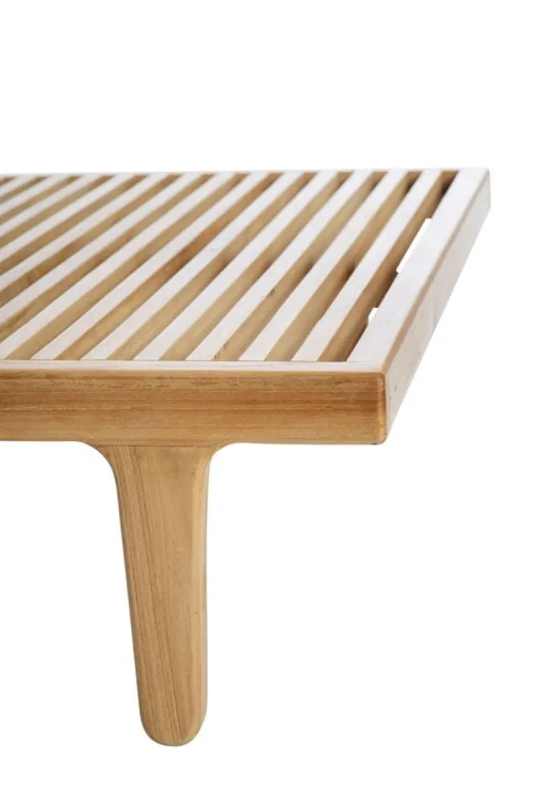 Sibast RIB solsäng/dagbädd, teak - rostfritt stål