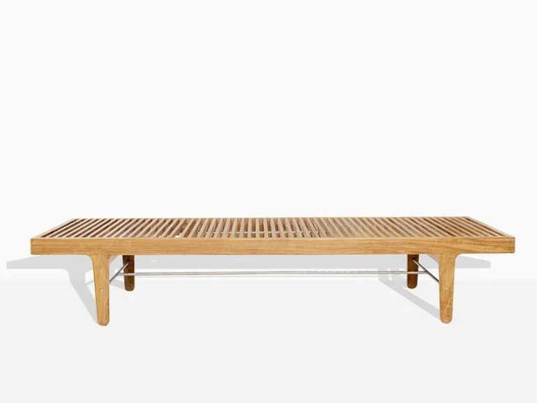 Sibast RIB solsäng/dagbädd, teak - rostfritt stål