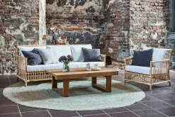 Sika-Design Caroline loungefåtölj, naturlig rotting - vit