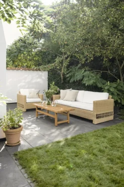 Sika-Design Carrie loungefåtölj, naturlig - vit