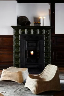 Sika-Design Chill fåtölj och fotpall, naturlig rotting