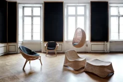 Sika-Design Chill fåtölj och fotpall, naturlig rotting