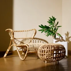 Sika-Design Franco Albini fotpall, liten, naturlig rotting