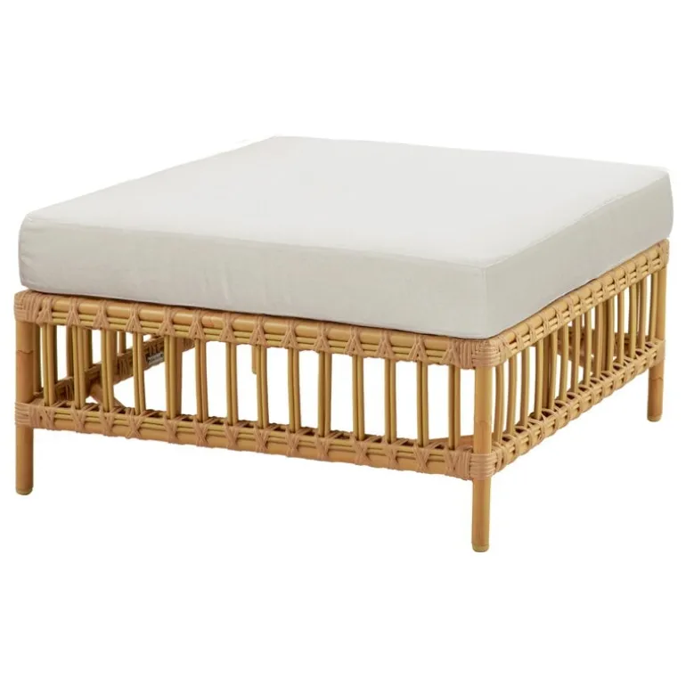 Sika-Design Maggie Exterior puffmodul soffa, glasskiva, naturell - vit kudde