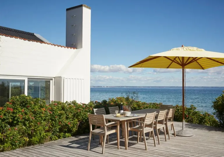 Skagerak Messina parasoll 300 x 300 cm, citron - sand