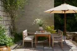 Skagerak Messina parasoll, ø 270 cm, randigt, guld - vitt