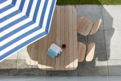 Skagerak Messina parasoll, ø 270 cm, randigt, blått - vitt