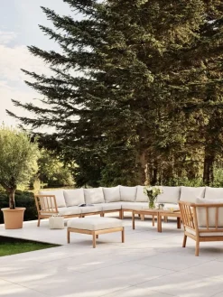 Skagerak Tradition sittpuff/fotpall, teak - ljus sand