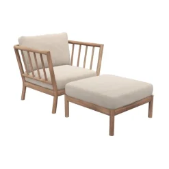 Skagerak Tradition sittpuff/fotpall, teak - ljus sand