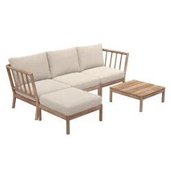 Skagerak Tradition sittpuff/fotpall, teak - ljus sand