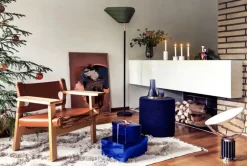 Skultuna Karui bricka, mörkgrönt läder