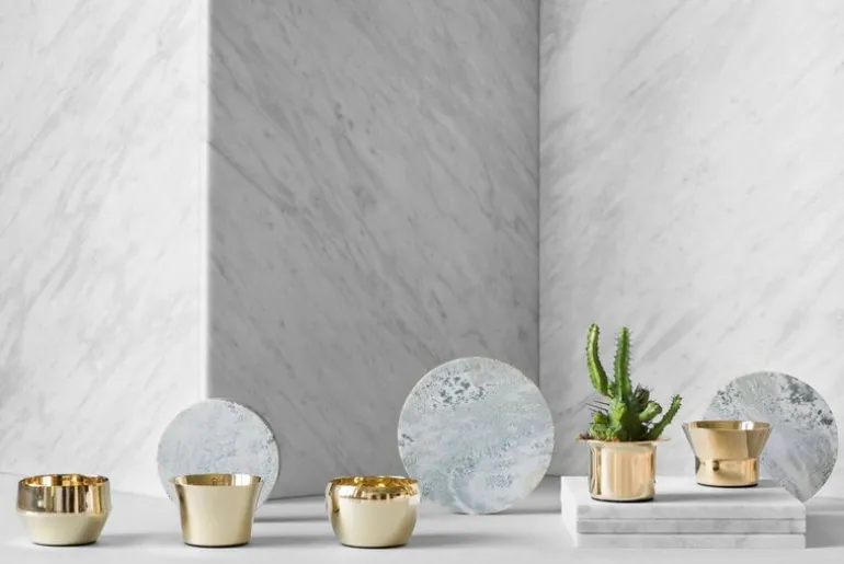 Skultuna Kin värmeljushållare, set med 5, mässing