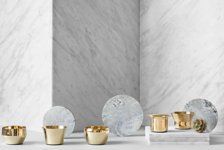 Skultuna Kin värmeljushållare, set med 5, mässing