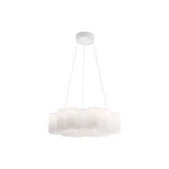 Stilnovo Honey pendellampa, rund, 60 cm, vit