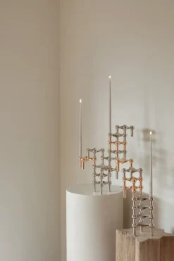 STOFF Copenhagen STOFF Nagel ljusstake, set om 3, roséguld