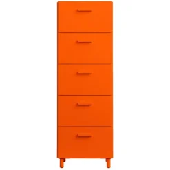 String Furniture Relief byrå med ben, hög, orange