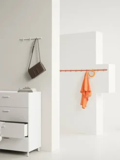 String Furniture Relief klädstång med krokar, liten, 41 cm, vit