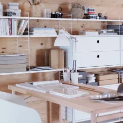 String Furniture String byrå med 2 lådor, 78 x 30 cm, vit