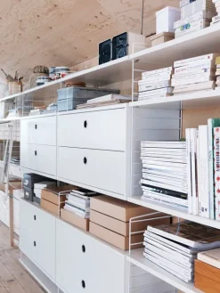 String Furniture String byrå med 2 lådor, 78 x 30 cm, vit