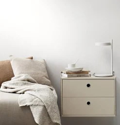 String Furniture String byrå med 2 lådor, 58 x 30 cm, beige