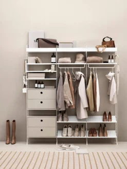 String Furniture String byrå med 2 lådor, 58 x 30 cm, beige