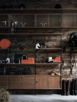 String Furniture String byrå med 2 lådor, 78 x 30 cm, valnöt