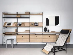 String Furniture String golvgavel 200 x 30 cm, 2-pack, svart