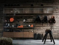 String Furniture String golvgavel 200 x 30 cm, 2-pack, svart