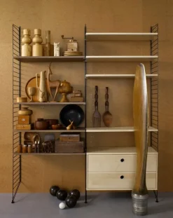 String Furniture String golvgavel 200 x 30 cm, 2-pack, svart