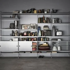 String Furniture String hylla 58 x 30 cm, 3-pack, grå