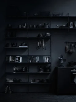 String Furniture String hylla 78 x 30 cm, 3-pack, svartbetsad ask