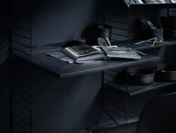 String Furniture String hylla 78 x 30 cm, 3-pack, svartbetsad ask