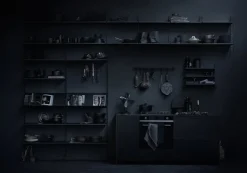 String Furniture String hylla 78 x 30 cm, 3-pack, svartbetsad ask