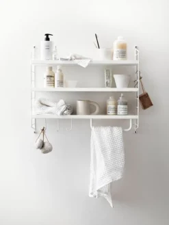 String Furniture String krokar för metallhylla, 5-pack, vit