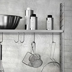 String Furniture String krokar för metallhylla, 5-pack, svart