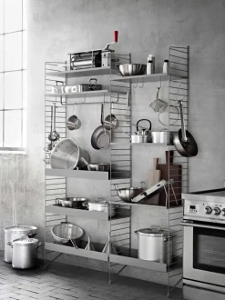 String Furniture String krokar för metallhylla, 5-pack, grå