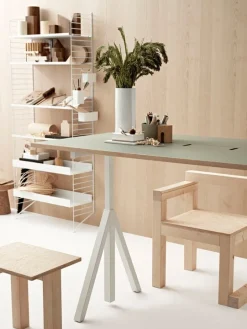 String Furniture String metallhylla, 78 x 30 cm, hög, vit