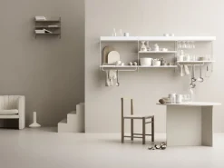 String Furniture String metallhylla, 78 x 30 cm, hög, vit