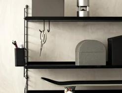 String Furniture String metallhylla, 78 x 30 cm, låg, svart