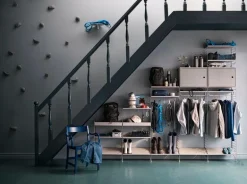 String Furniture String metallhylla 78 x 20 cm, låg, beige