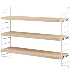 String Furniture String Pocket hylla, ask - vit