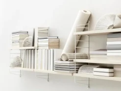 String Furniture String Pocket hylla, ask - vit