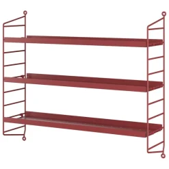 String Furniture String Pocket hylla, metall, Oxtorgsröd
