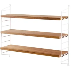 String Furniture String Pocket hylla, ek - vit