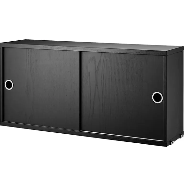 String Furniture String skåp, 78 x 20 cm, svartbetsad ask