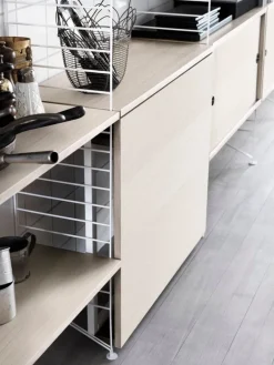 String Furniture String skåp, 78 x 30 cm, ask