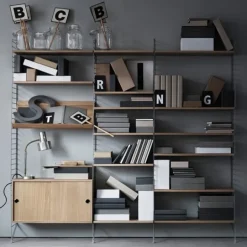 String Furniture String skåp, 78 x 30 cm, ek